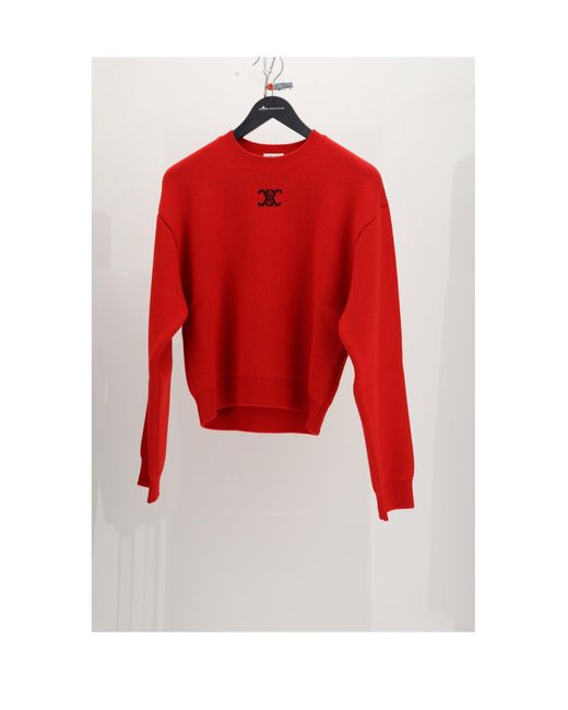 Women's Red Crewneck Jumper