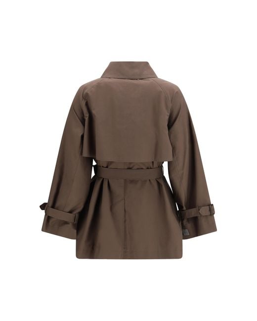 Max Mara Brown Technical Cotton-Blend Twill Trench