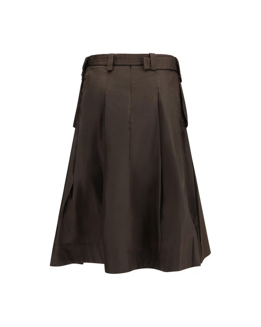 Ganni Black Duchesse Nylon Pleated Skirt