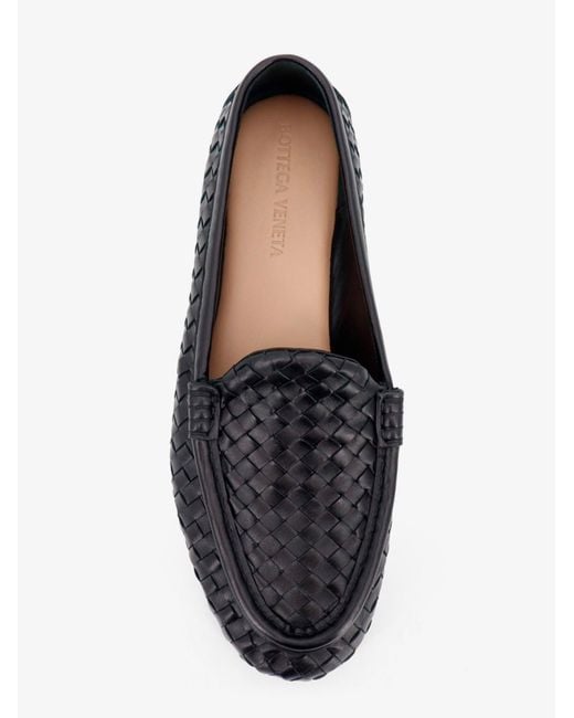Bottega Veneta White Silenzio Leather Loafers With Intrecciato Motif for men