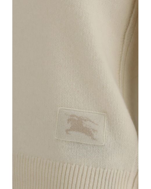 Burberry White Cashmere Jumper