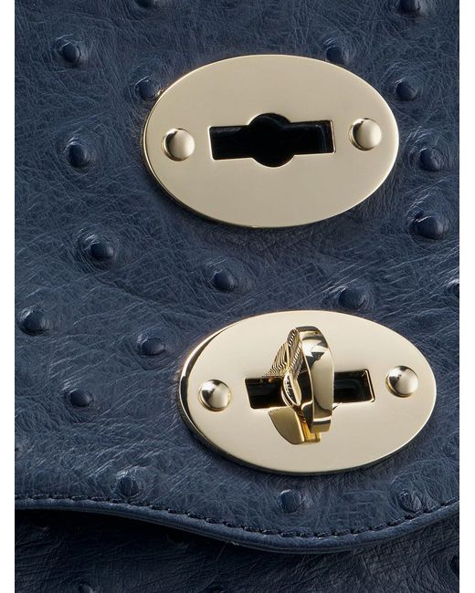 Zanellato Blue Postina Cactus Leather Crossbody