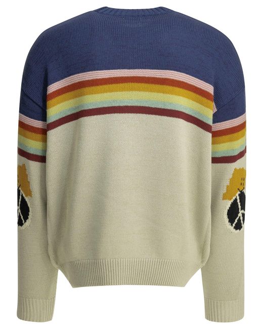 Kapital Blue 2 Tones Peckish Crewneck Sweater for men