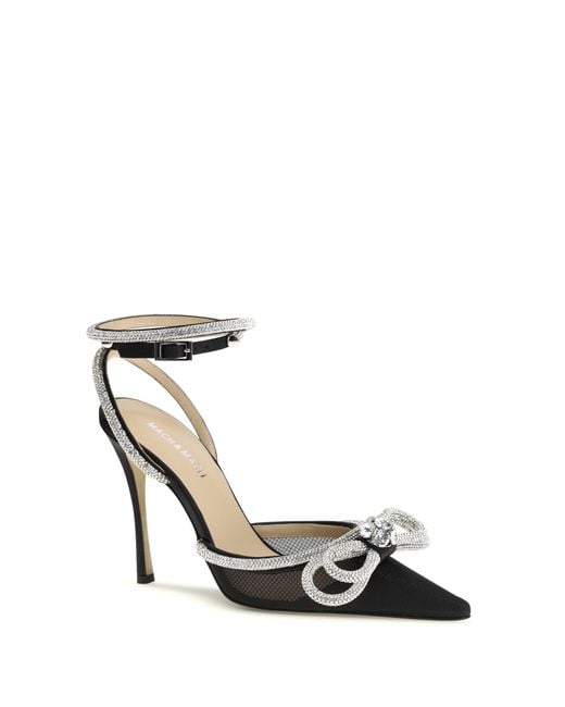 Mach & Mach Black Mach & Mach Double Bow Satin Pumps