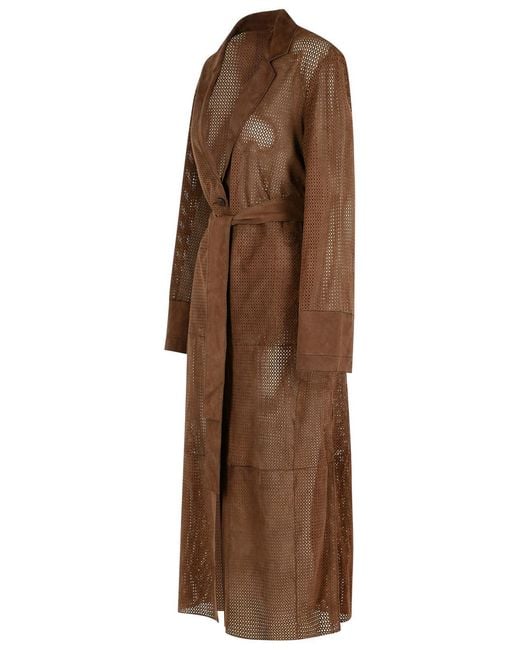 Bully Brown Suede Trench Coat