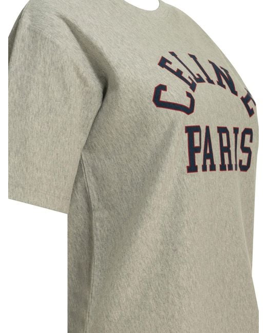 Céline Gray Cotton T-Shirt