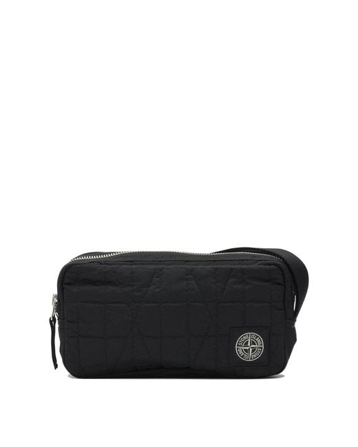 Stone Island Black Polyamide Beauty Case for men