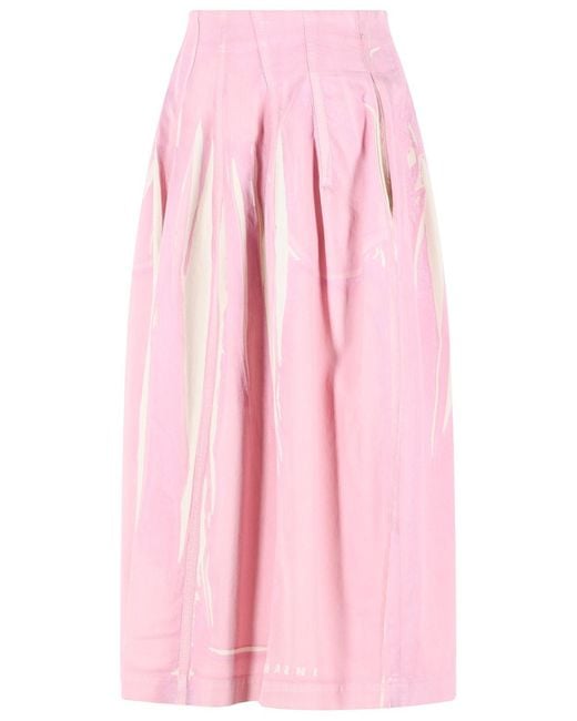 Marni Pink Cotton Skirt