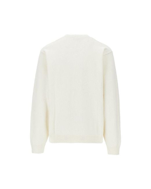 Carhartt White 'Deck' Cotton Crewneck Sweater for men