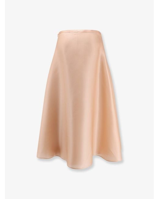 Alberta Ferretti White Silk Skirt