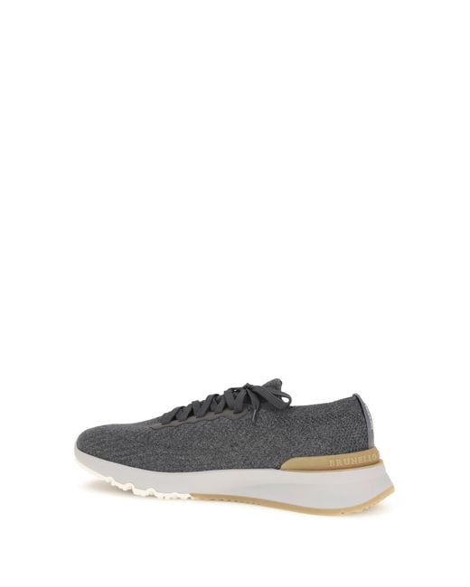 Brunello Cucinelli White Sneakers Cotton Upper for men