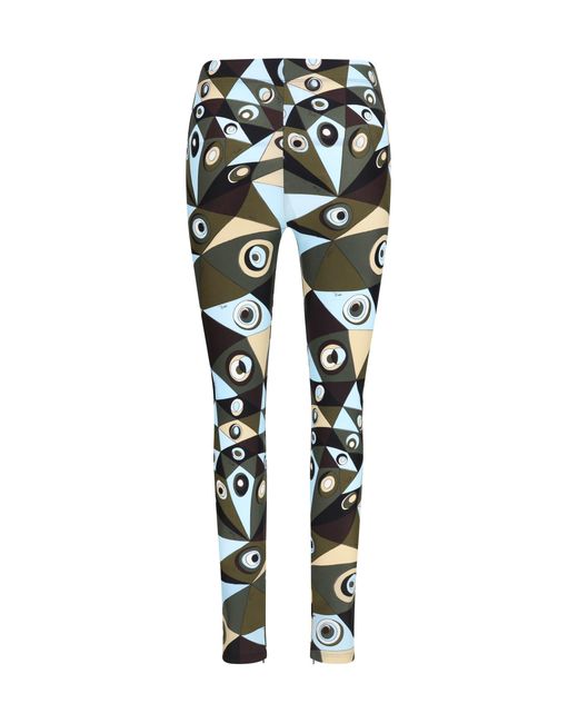 Emilio Pucci Black Leggings Occhi Print