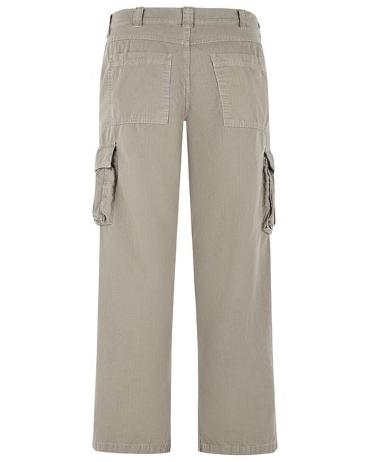 ERL White Cotton Cargo Pants for men