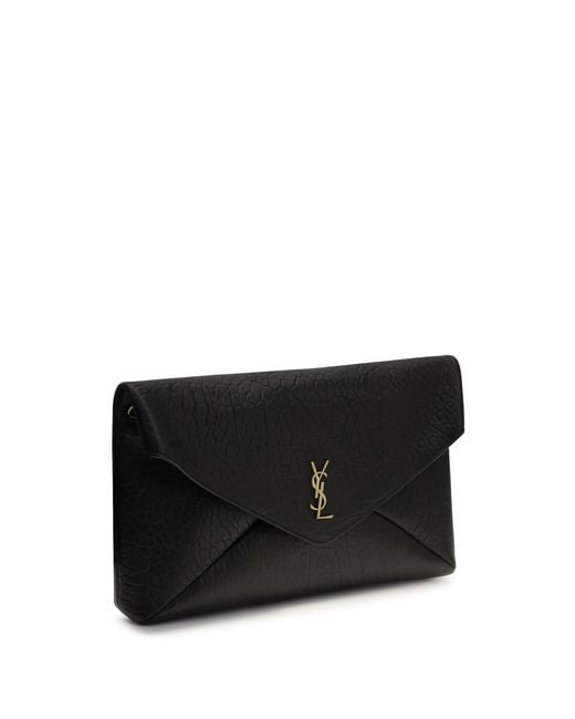 Saint Laurent Black Cassandre Clutch Bag