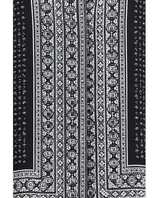 Ermanno Scervino Black Scarf-Print Shirt With Crystals