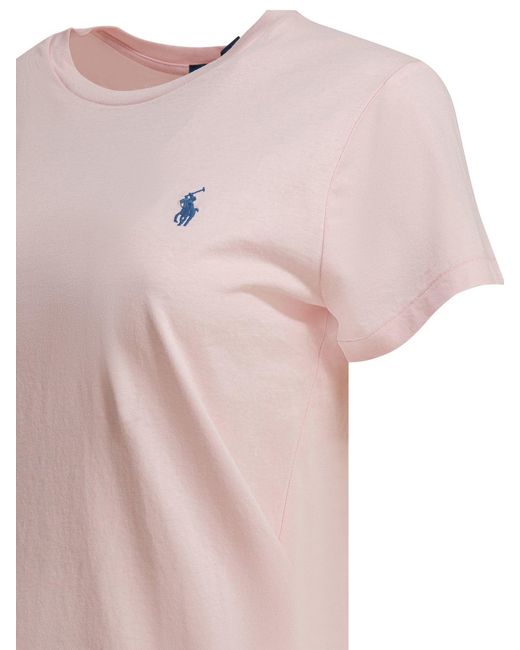Polo Ralph Lauren Pink Crew-Neck T-Shirt With Logo