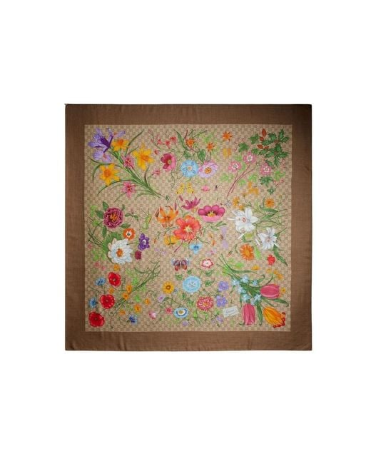 Gucci Metallic Wool And Silk Scarf