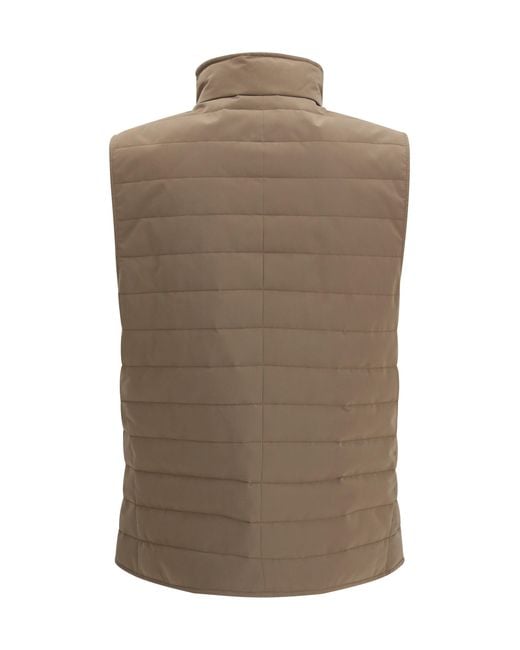 Brunello Cucinelli Brown Quilted Vest Jacket for men