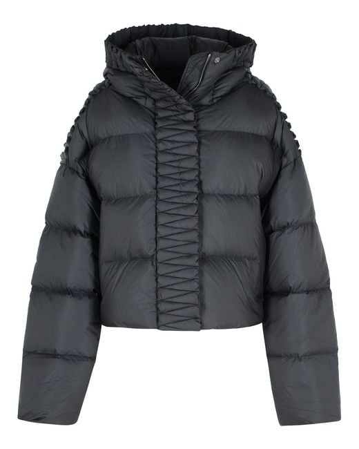 RAXXY Black Polyester Hooded Down Jacket