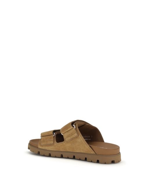 Prada Metallic Suede Sandals for men