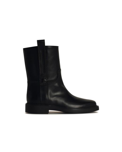 Tod's Black Leather Ankle Boots
