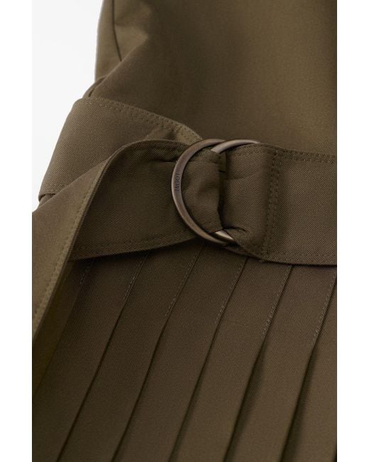 Loewe Green Belted Pleated Dress