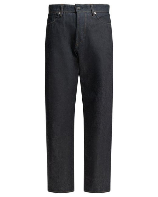 Stone Island Blue Denim Raw Straight-Leg Jeans for men