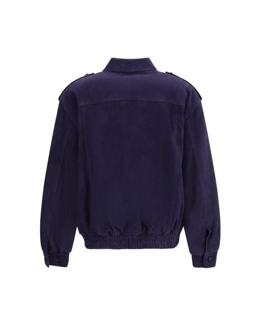 Blazé Milano Blue Blaz㨠Milano Viva Charlie Suede Bomber Jacket