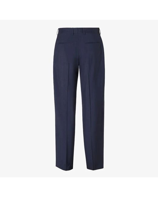 Fendi Blue Wool Tailored Pants for men