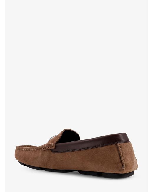 Dolce & Gabbana White Suede Loafer With Leather Inserts for men