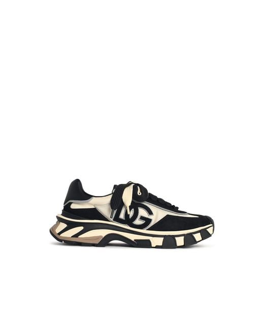 Dolce & Gabbana White 'Airmaster' Ivory And Fabric And Leather Sneakers for men