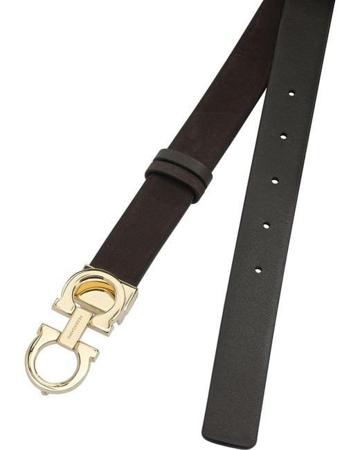 Ferragamo Brown Reversible "Gancini" Belt