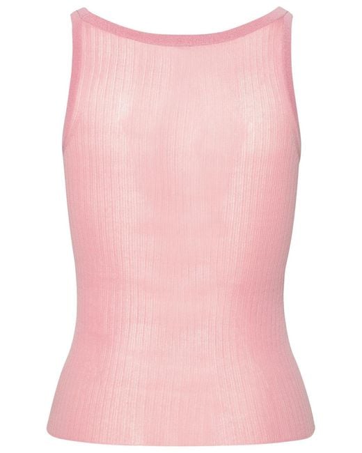 Max Mara Pink 'Bastia' Silk Tank Top
