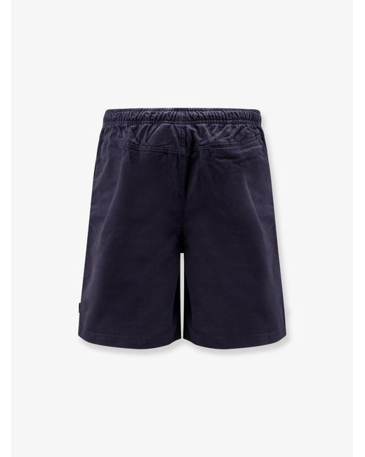 Stussy Blue Brushed Beach Cotton Bermuda Shorts for men