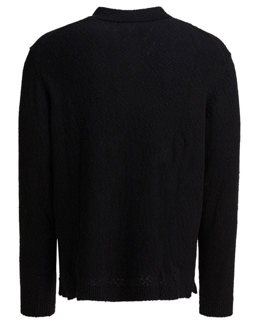 NN07 Black Cotton Polo Shirt for men