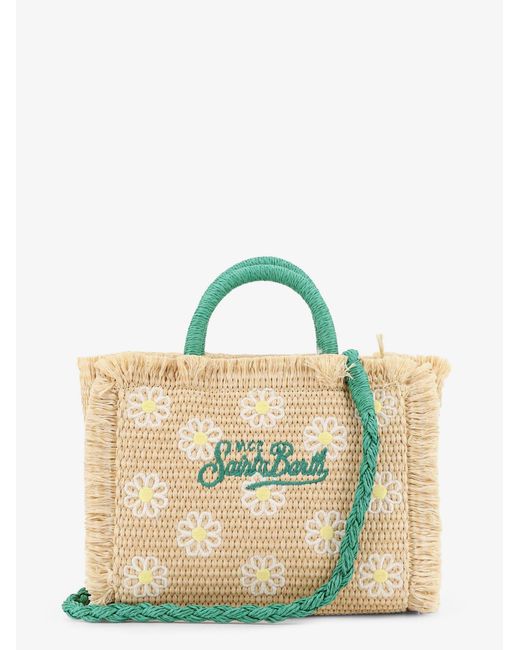 Mc2 Saint Barth Green Mini Straw Handbag Vanity