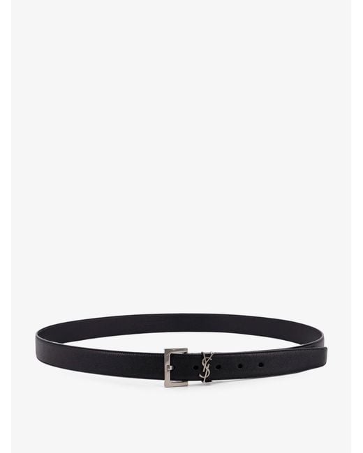 Saint Laurent White Leather Belt for men