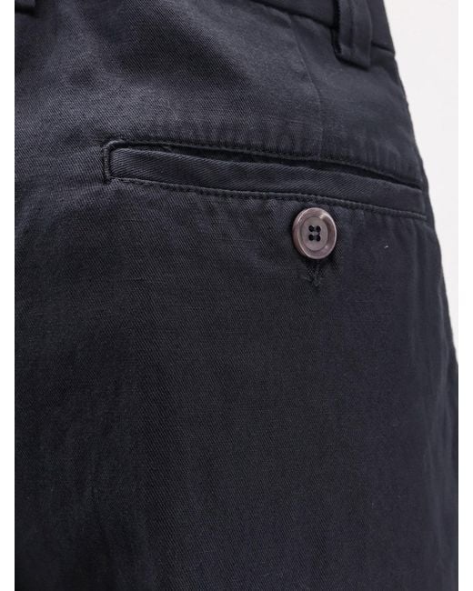 Aspesi Blue Cotton And Linen Shorts