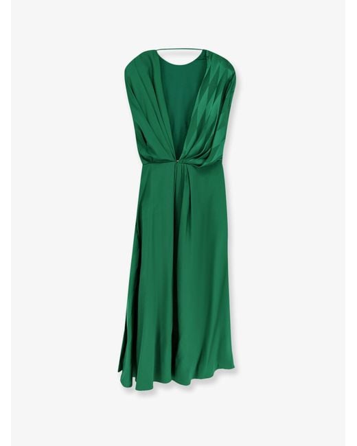 Versace Green Cocktail Viscose And Silk Dress