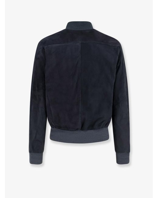 DFOUR® Blue Suede Jacket for men