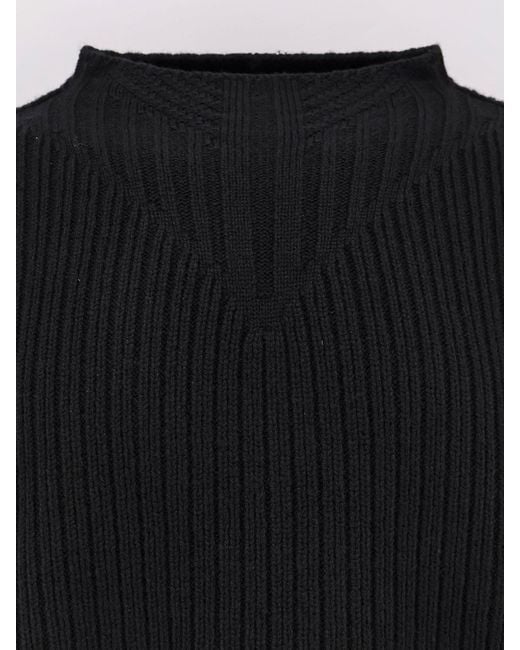Rick Owens Blue Fisherman Round Neck Virgin Wool Sweater for men