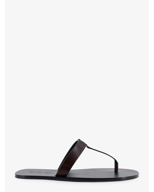Saint Laurent Black Babylone Leather Sandals for men