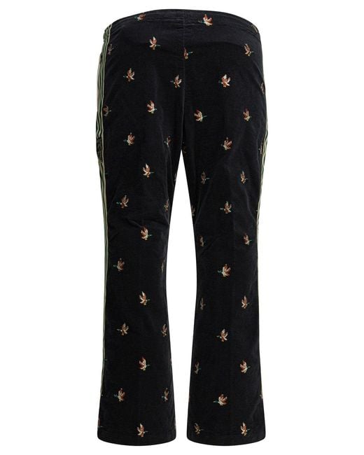 Kapital Black Embroidered Sports Pants for men