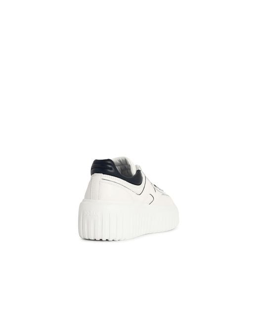 Hogan White 'H Stripes' Lear Sneakers