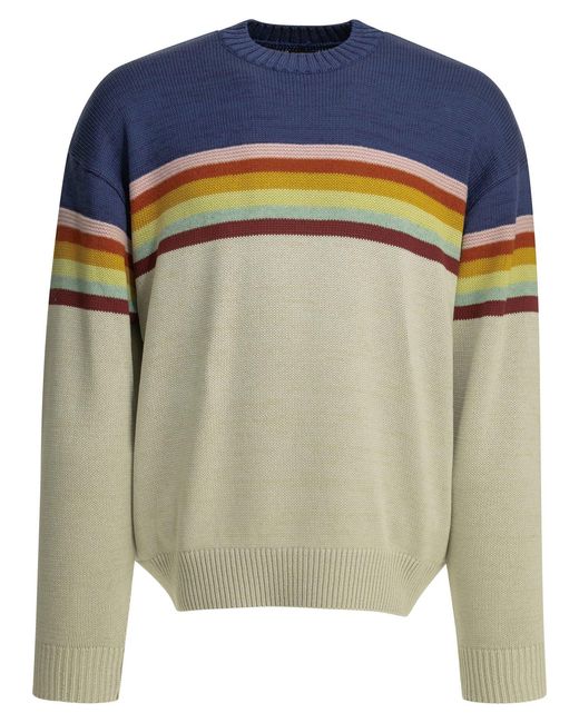 Kapital Blue 2 Tones Peckish Crewneck Sweater for men