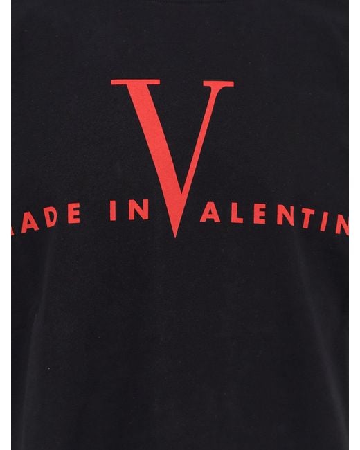 Valentino Black Cotton T-Shirt for men