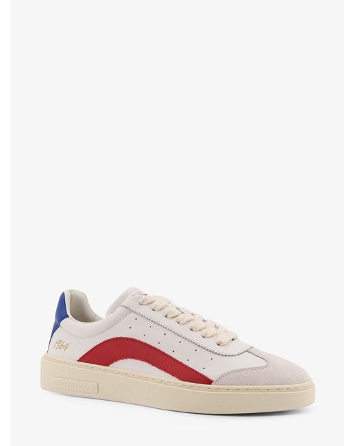 DSquared² Pink Rider Leather Low-Top Sneakers for men