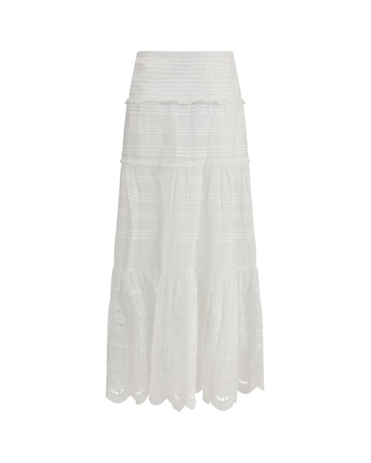 Isabel Marant White Marant Etoile Paoline Long Cotton Skirt