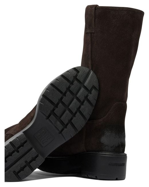 Miu Miu Black Suede Ankle Boots