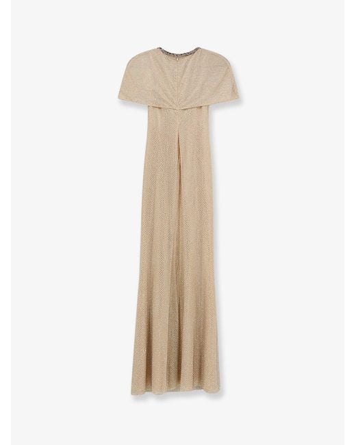Self-Portrait Natural Self Portrait Maxi Dress With Rhinestones